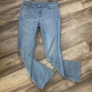 American Eagle Skinny Kick Next Level Stretch High Rise Light Wash Jeans Sz 12L